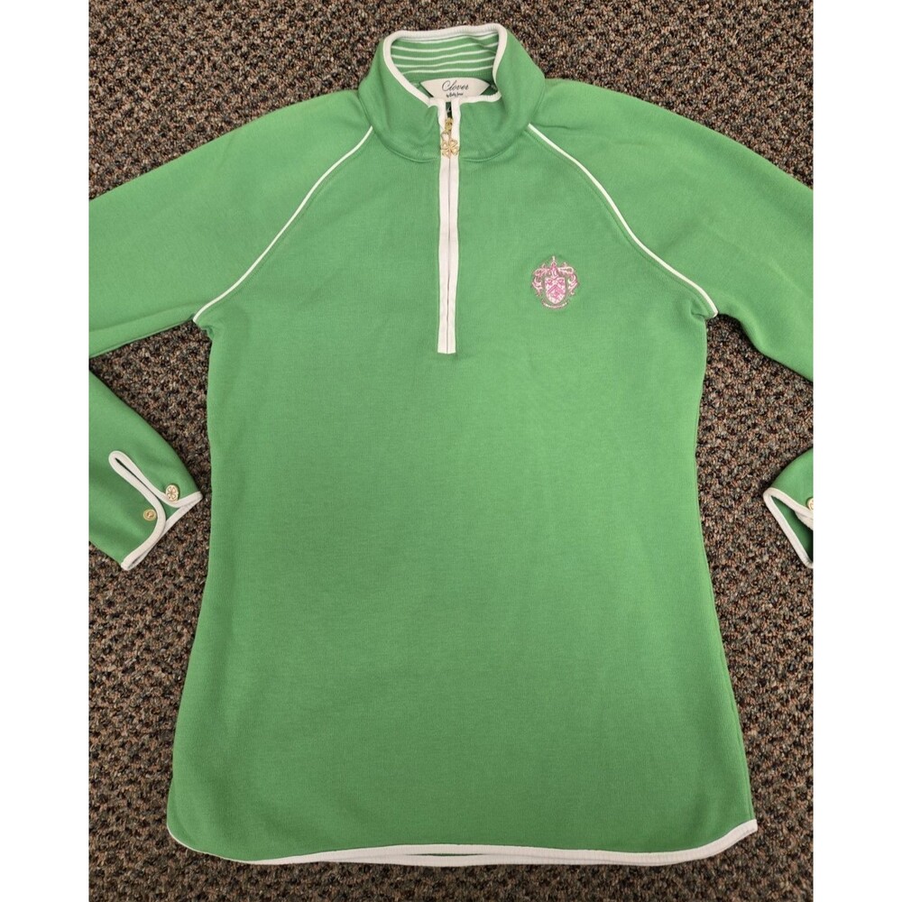 Clover Golf 1/4 Zip Long Sleeve Golf Polo – Green – Women’s Medium - Picture 2 of 14